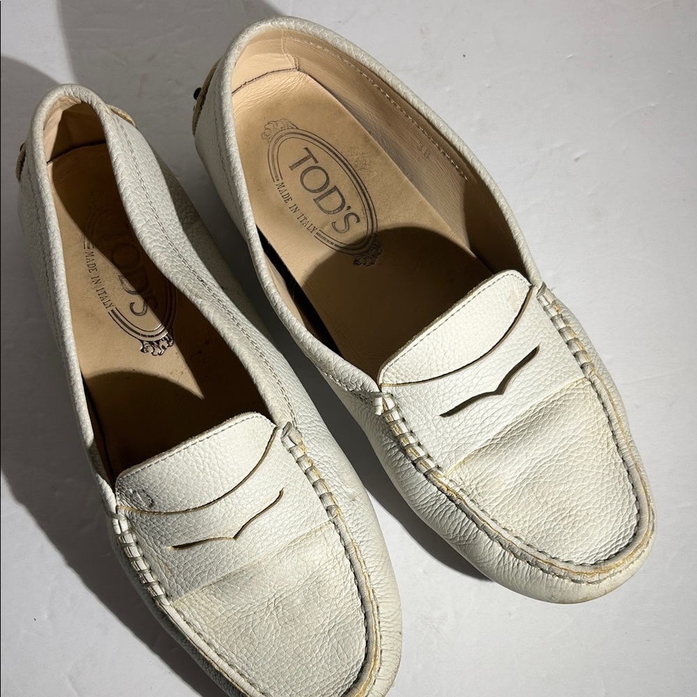 Tod's Off-White Leather Men's Loafers